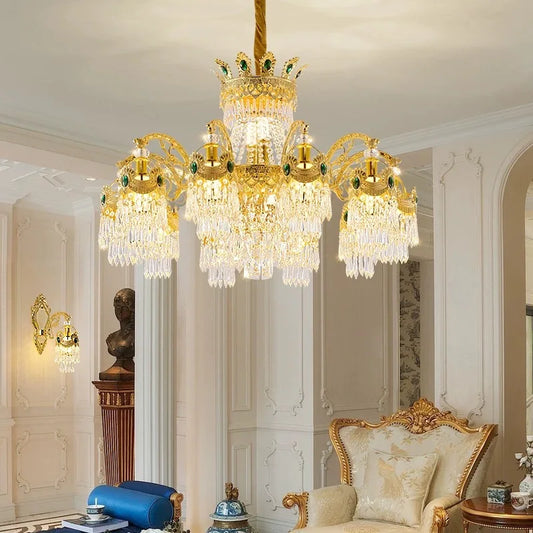 European Light Luxury Living Room Crystal Chandelier