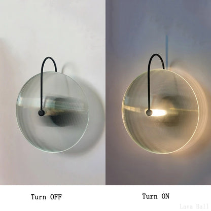 Modern Led Wall Lamp Stripe Round glass