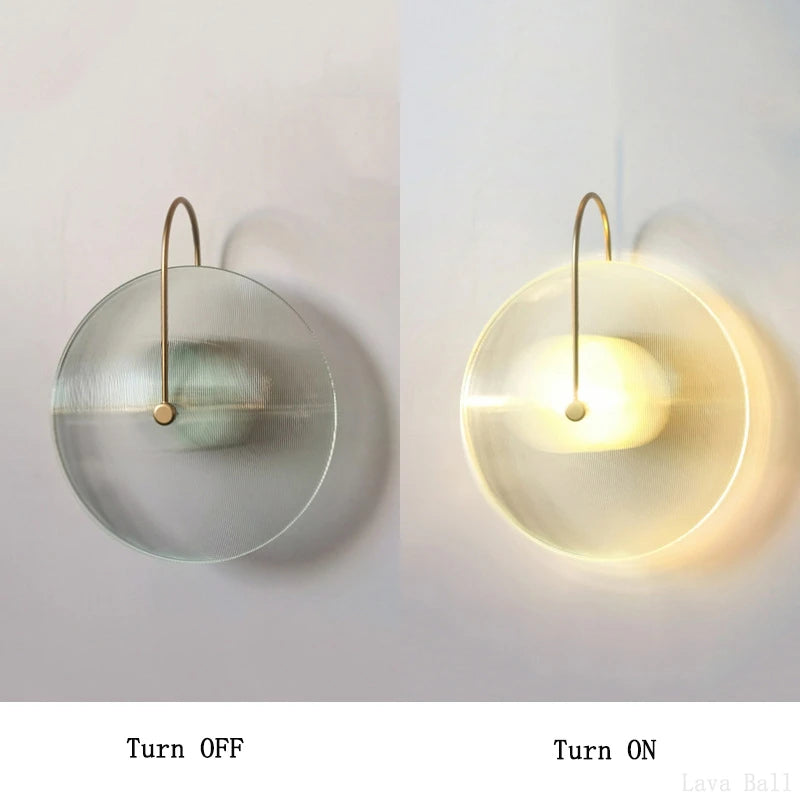 Modern Led Wall Lamp Stripe Round glass