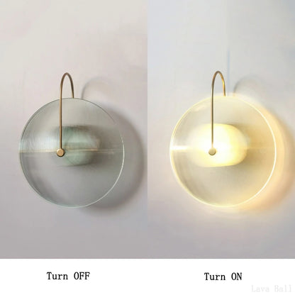 Modern Led Wall Lamp Stripe Round glass