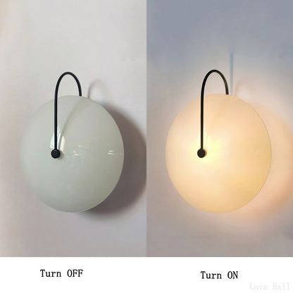 Modern Led Wall Lamp Stripe Round glass