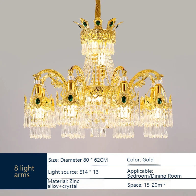 European Light Luxury Living Room Crystal Chandelier