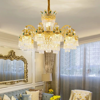 European Light Luxury Living Room Crystal Chandelier