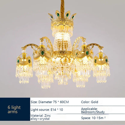 European Light Luxury Living Room Crystal Chandelier
