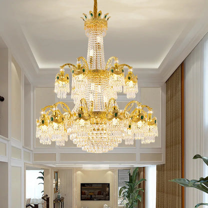 European Light Luxury Living Room Crystal Chandelier