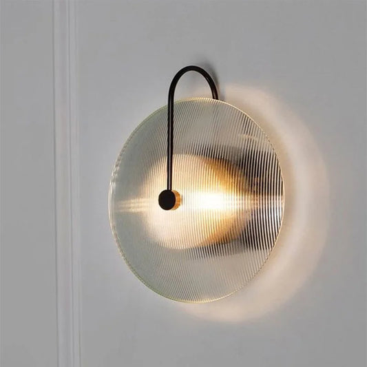 Modern Led Wall Lamp Stripe Round glass