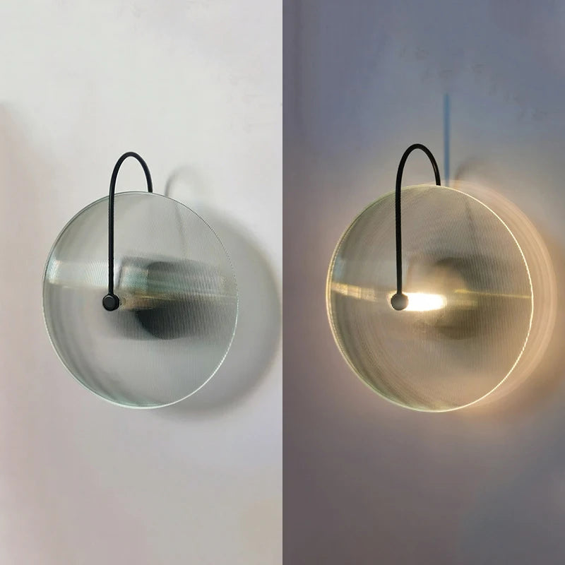 Modern Led Wall Lamp Stripe Round glass