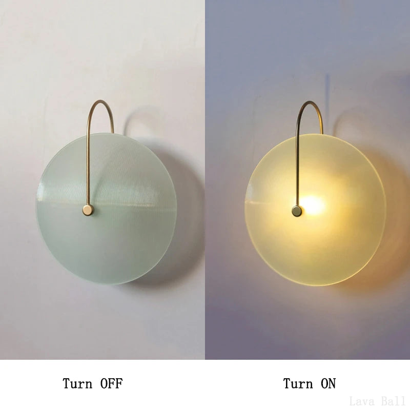 Modern Led Wall Lamp Stripe Round glass