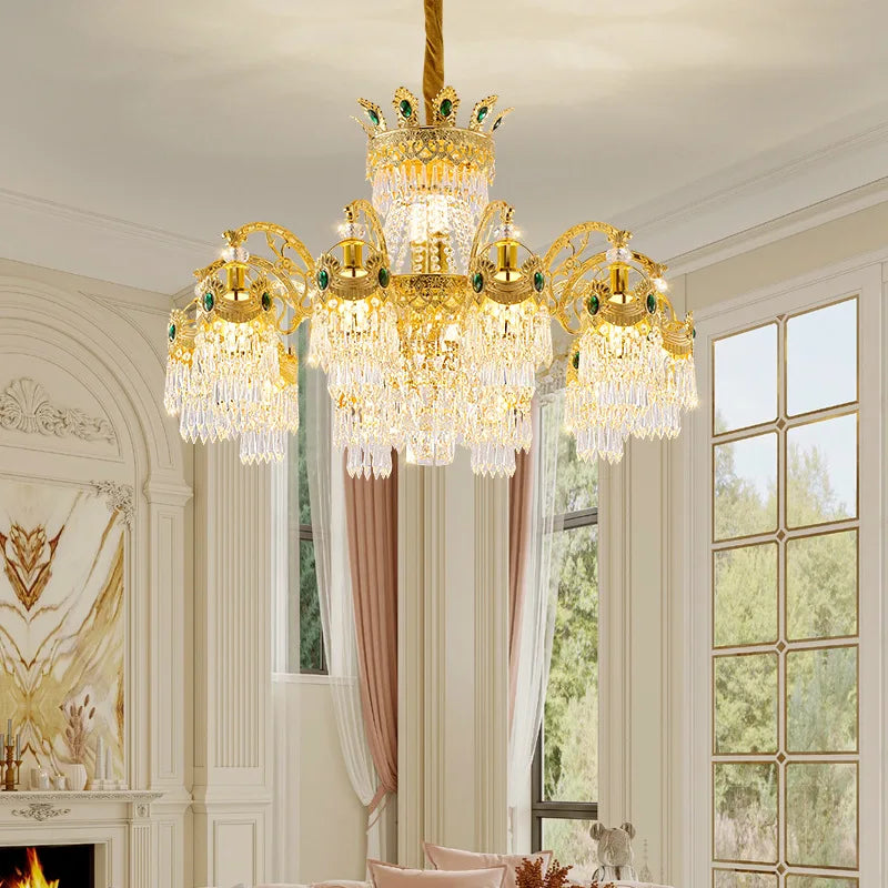 European Light Luxury Living Room Crystal Chandelier